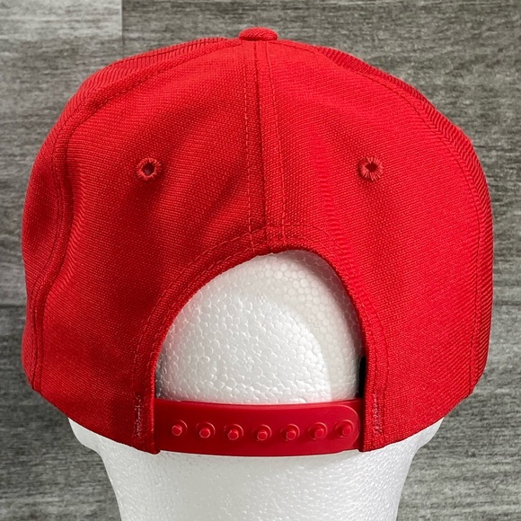 VTG USMC Marines USA Made Adjustable Snap Back Trucker Hat Embroidered Logo Red - Picture 8 of 14